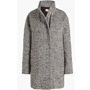 J. CREW Herringbone City Coat in Blk Ivory Herringbone Size 4